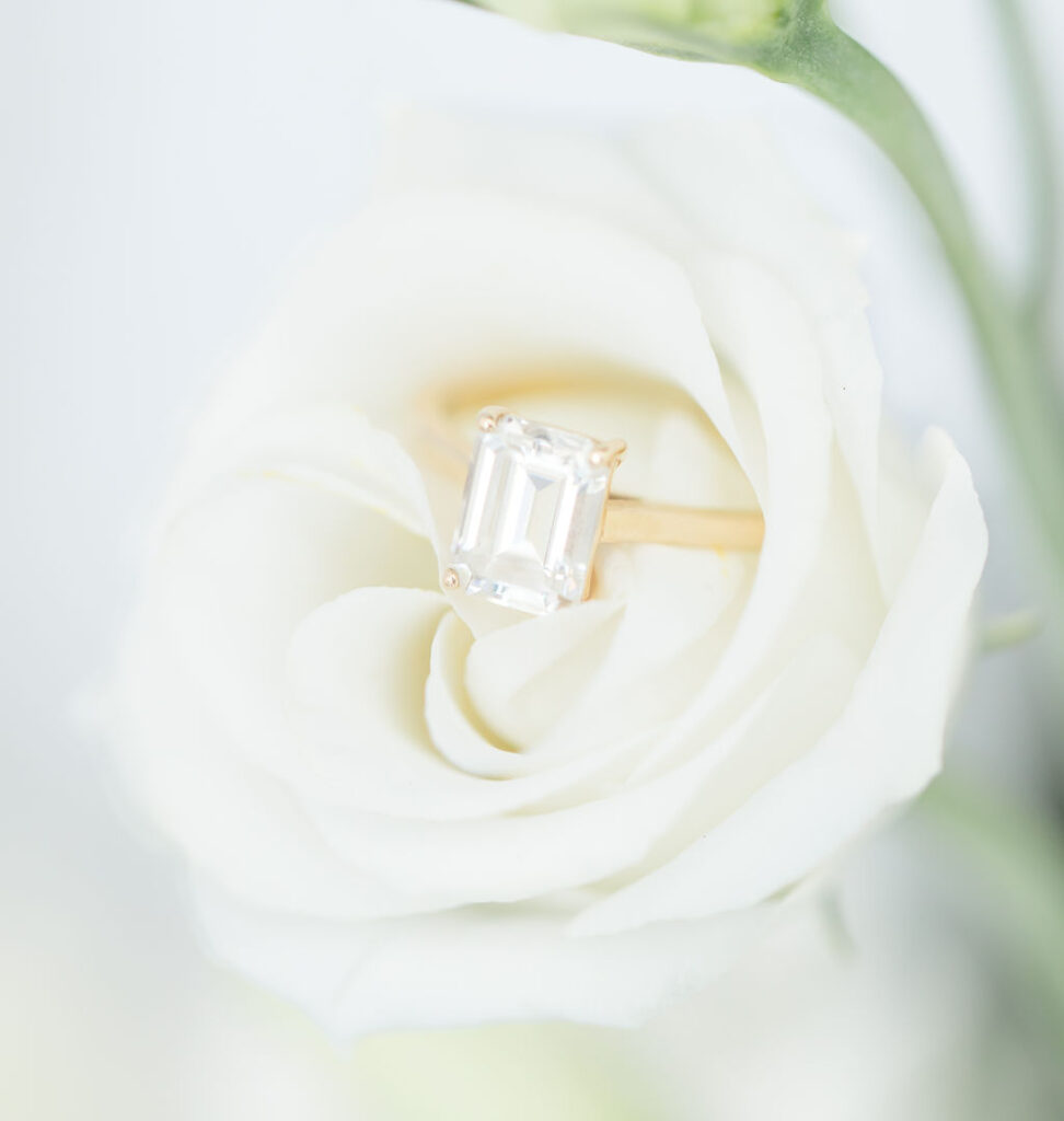 ring details of romantic wedding style in Denver