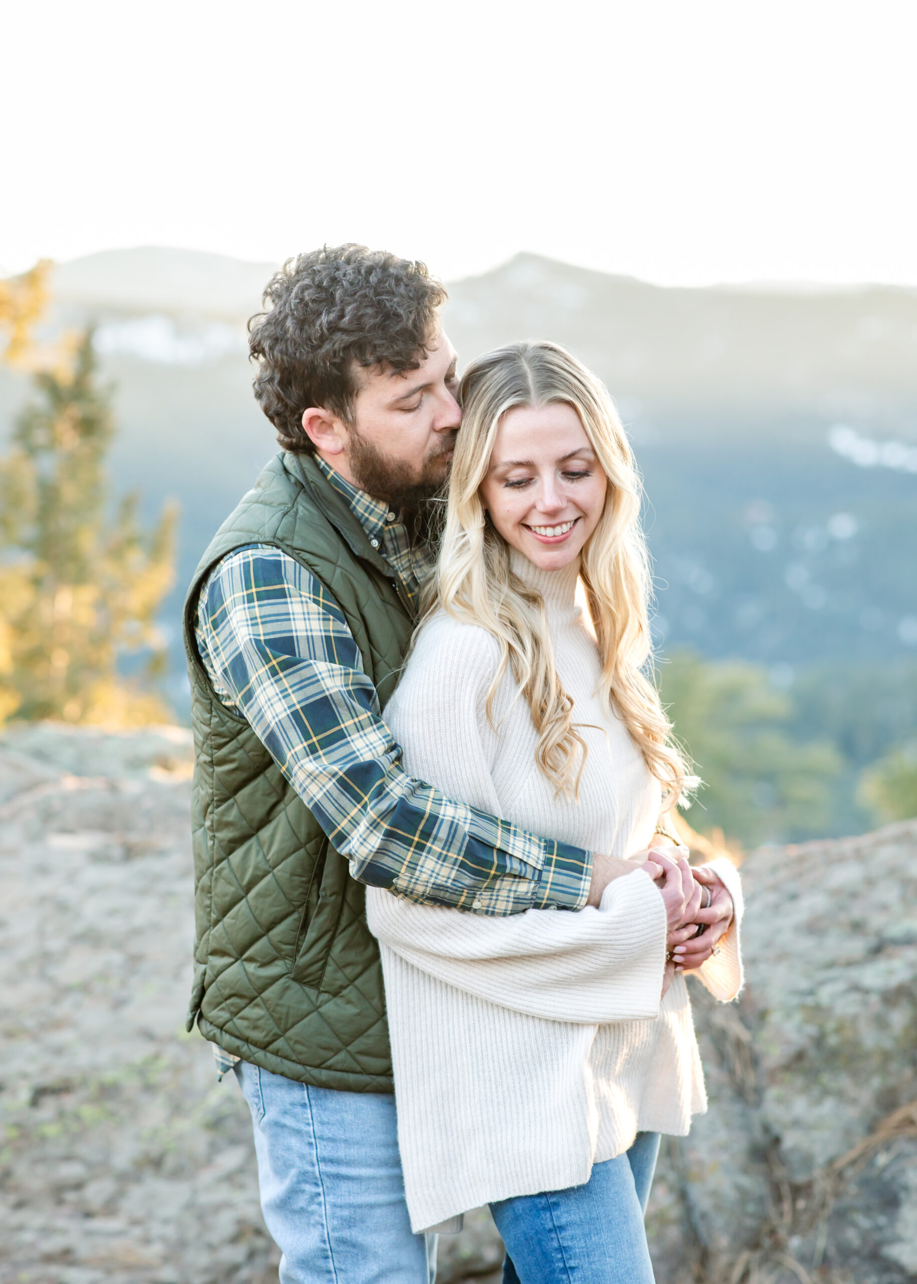 sunset mountain engagement session in Colorado