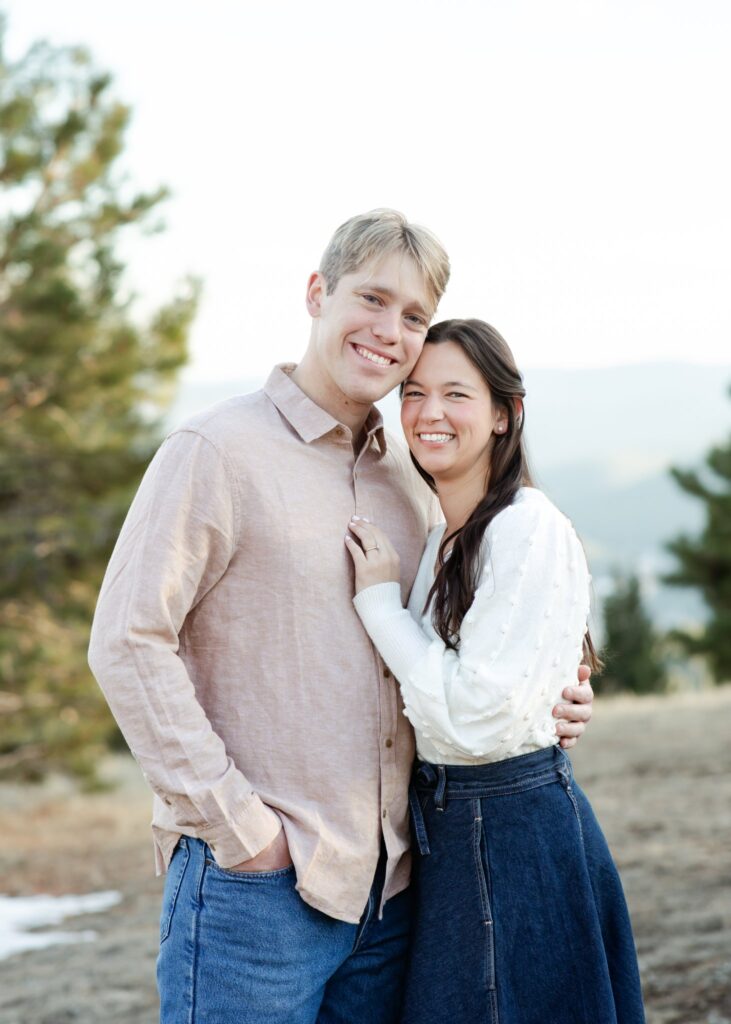 Julia and Jonas at Mt. Falcon West Trailhead in Indian Hills for their engagement photoshoot.